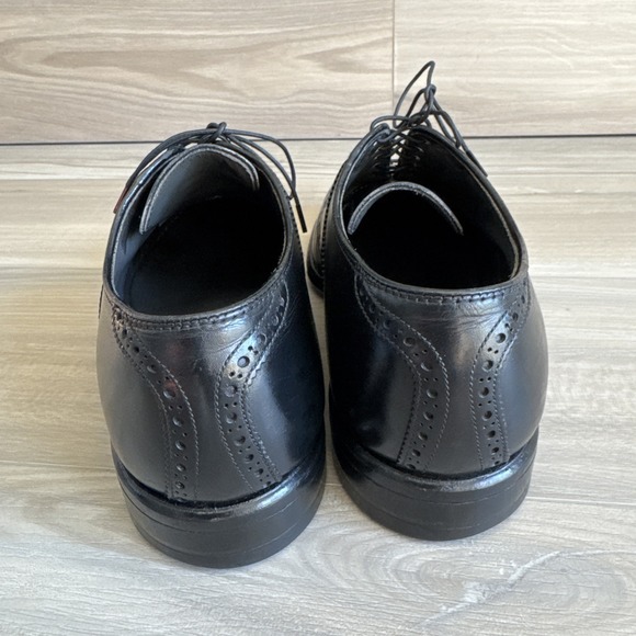 FootJoy Black Leather Lace Up Vintage Oxford Shoes Size 10 E Wide Made In USA - Picture 4 of 10
